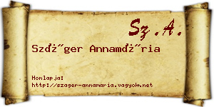 Száger Annamária névjegykártya